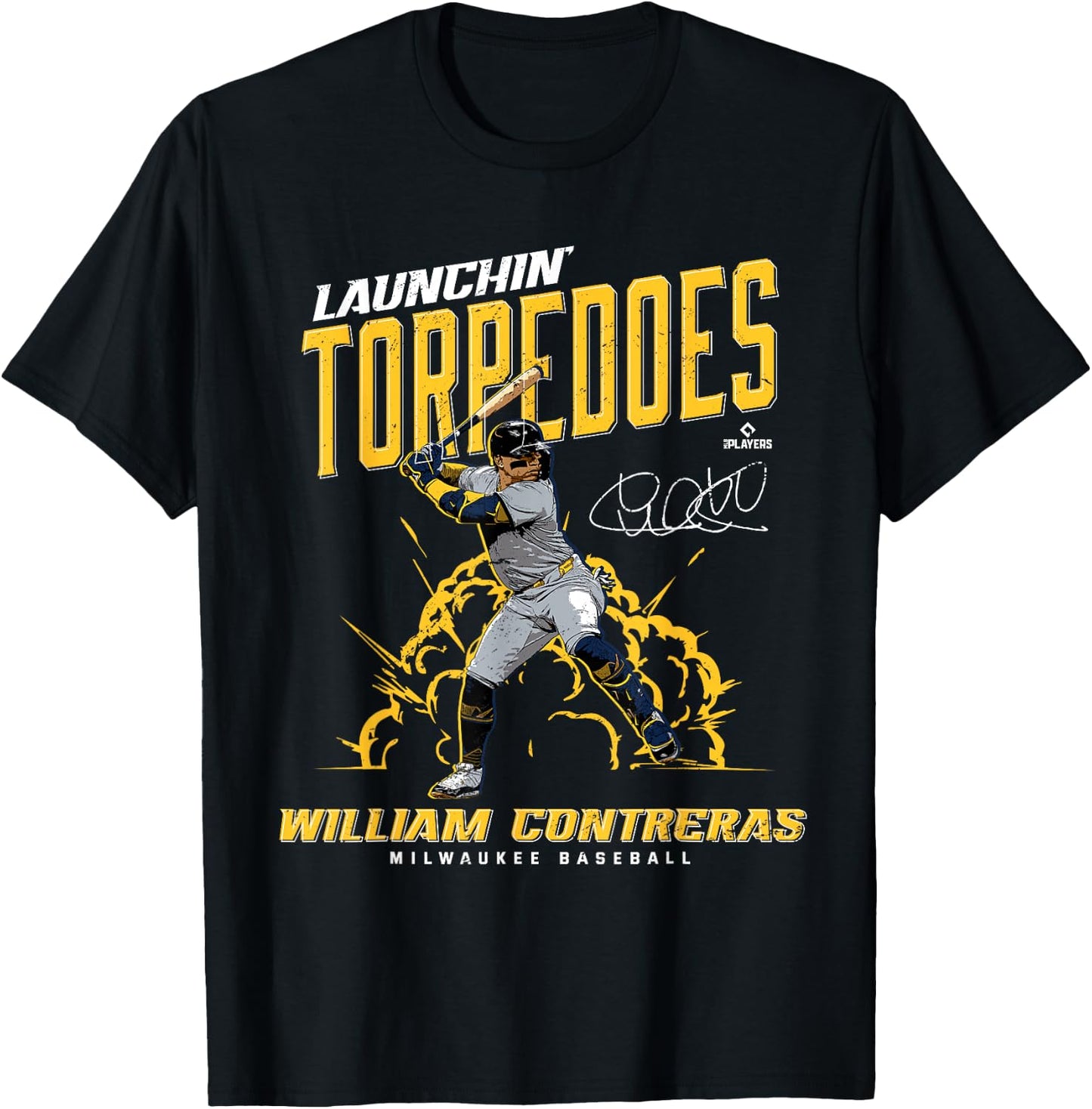 Launchin' Torpedoes William Contreras Milwaukee Baseball T-Shirt - T-Shirt | Black