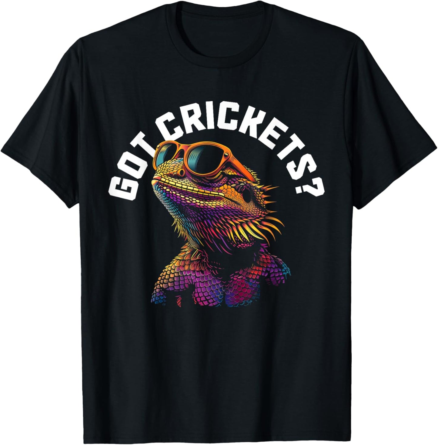 Bearded Dragon Got Crickets? Funny Reptile T-Shirt - T-Shirt | Black