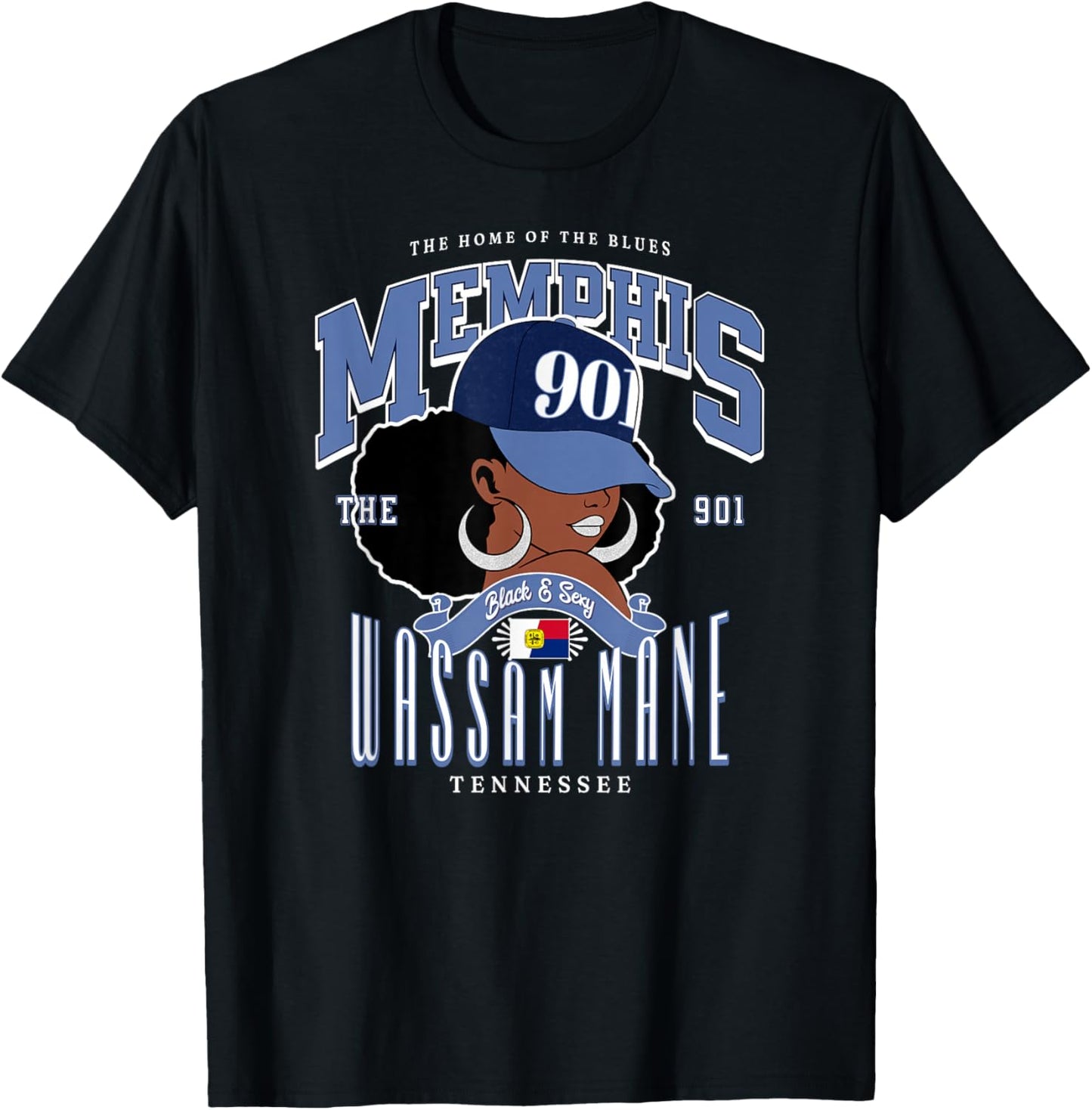 901 Area Code Memphis TN Unapologetically Melanated T-Shirt - T-Shirt | Black