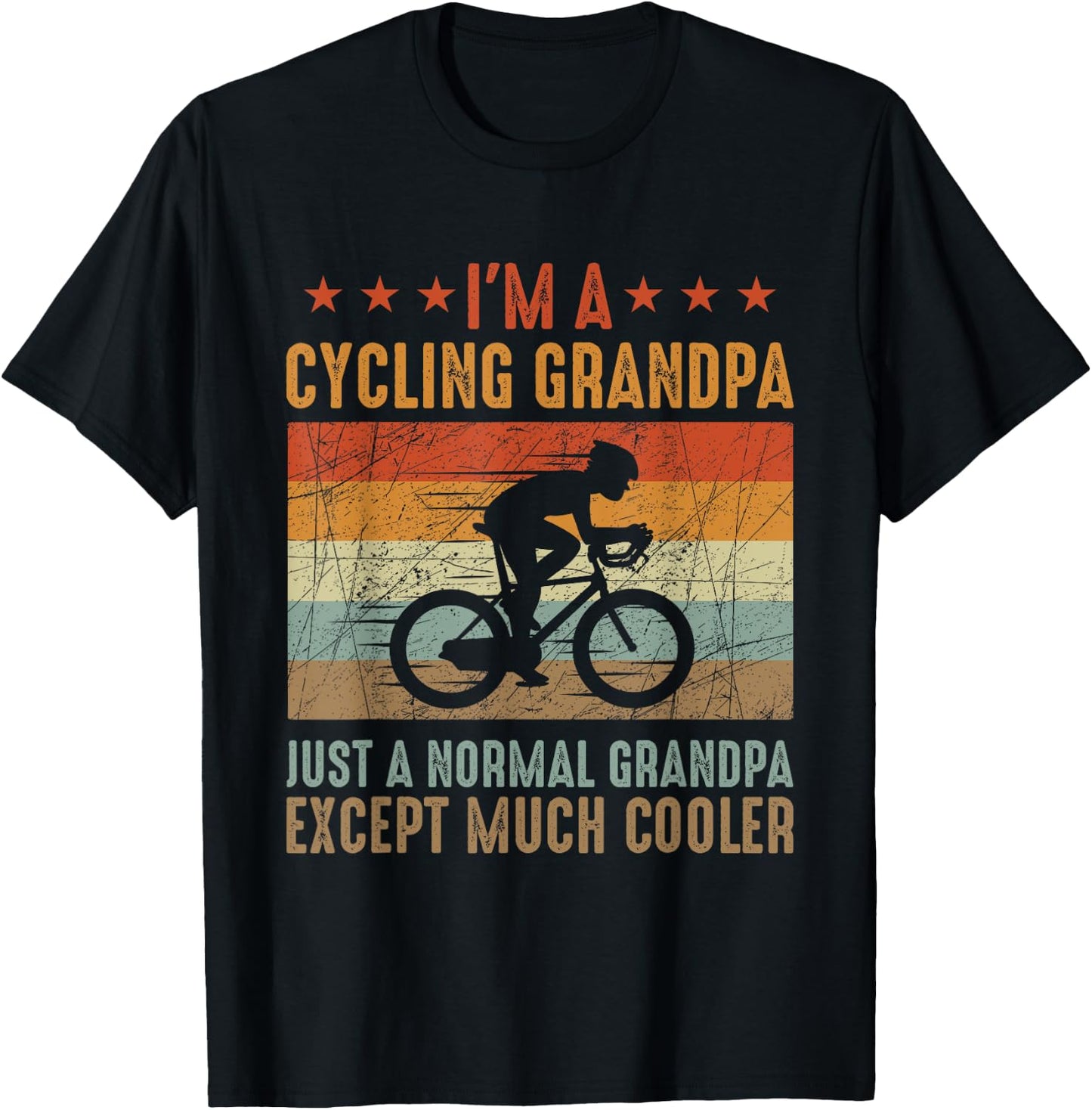 I'm A Cycling Grandpa Funny Grandpa Cyclist Gift T-Shirt - T-Shirt | Black