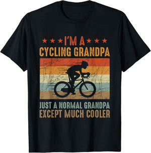 I'm A Cycling Grandpa Funny Grandpa Cyclist Gift T-Shirt - T-Shirt | Black