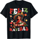 Girls Vintage Feliz Navidad Retro Christmas Spanish Xmas T-Shirt - T-Shirt | Black