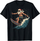 Fun Surfing Santa Hawaii Christmas Waves Surf lover T-Shirt - T-Shirt | Black