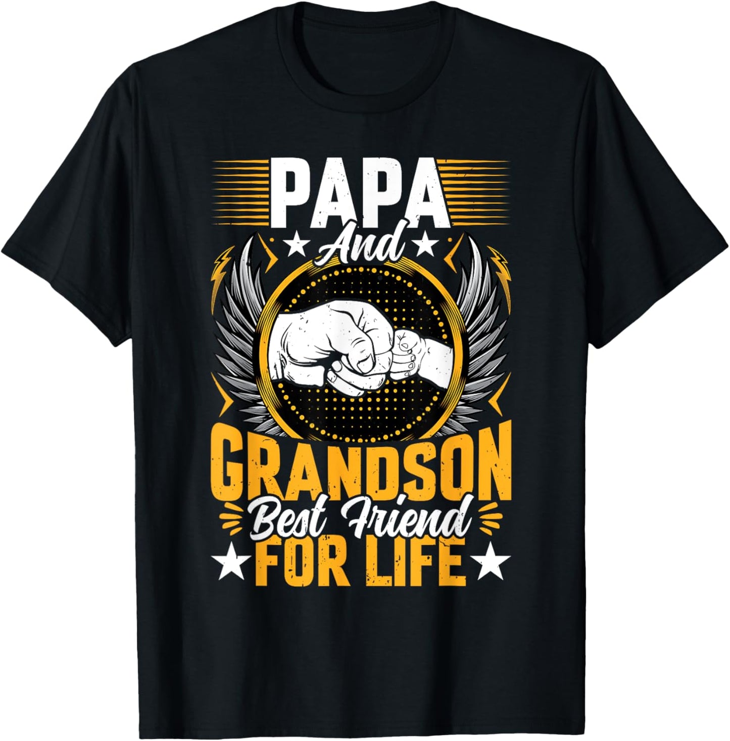Papa and Grandson Best Friend for Life - Fathers Day Grandpa T-Shirt - T-Shirt | Black