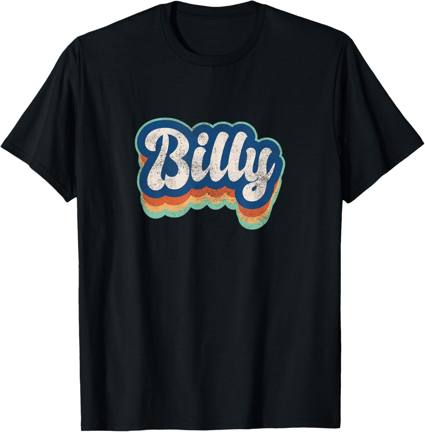 Billy First Name Boy Vintage Style 70s 80s Personalized T-Shirt - T-Shirt | Black
