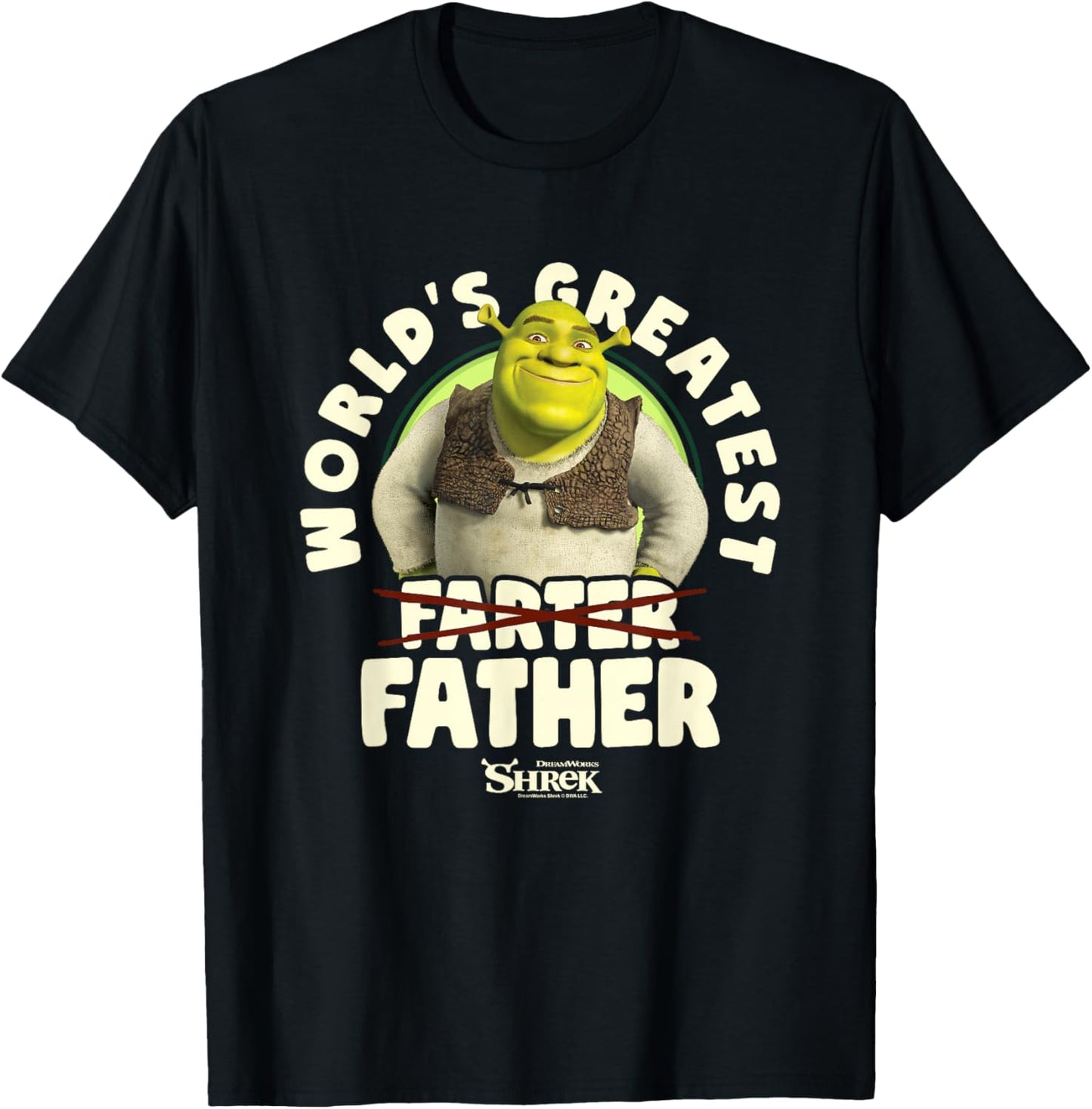 Shrek Father's Day World's Greatest Farter Crossed Text T-Shirt - T-Shirt | Black