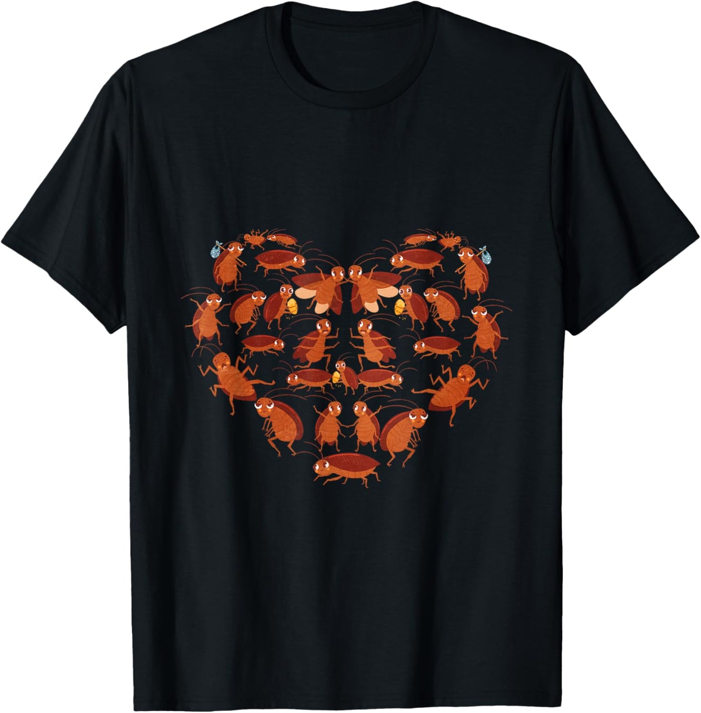 Heart Cockroaches T-Shirt - T-Shirt | Black
