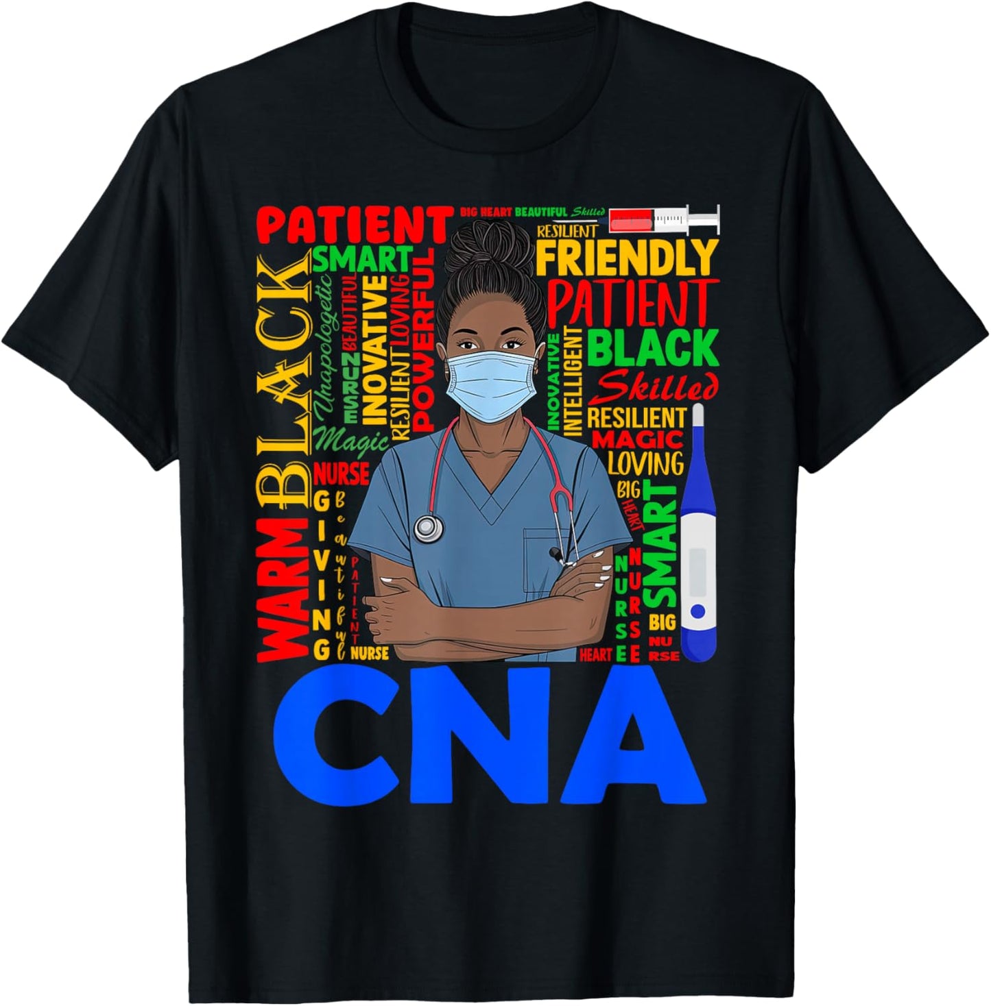 Black Strong Nurse CNA Afro Melanin African American Women T-Shirt - T-Shirt | Black