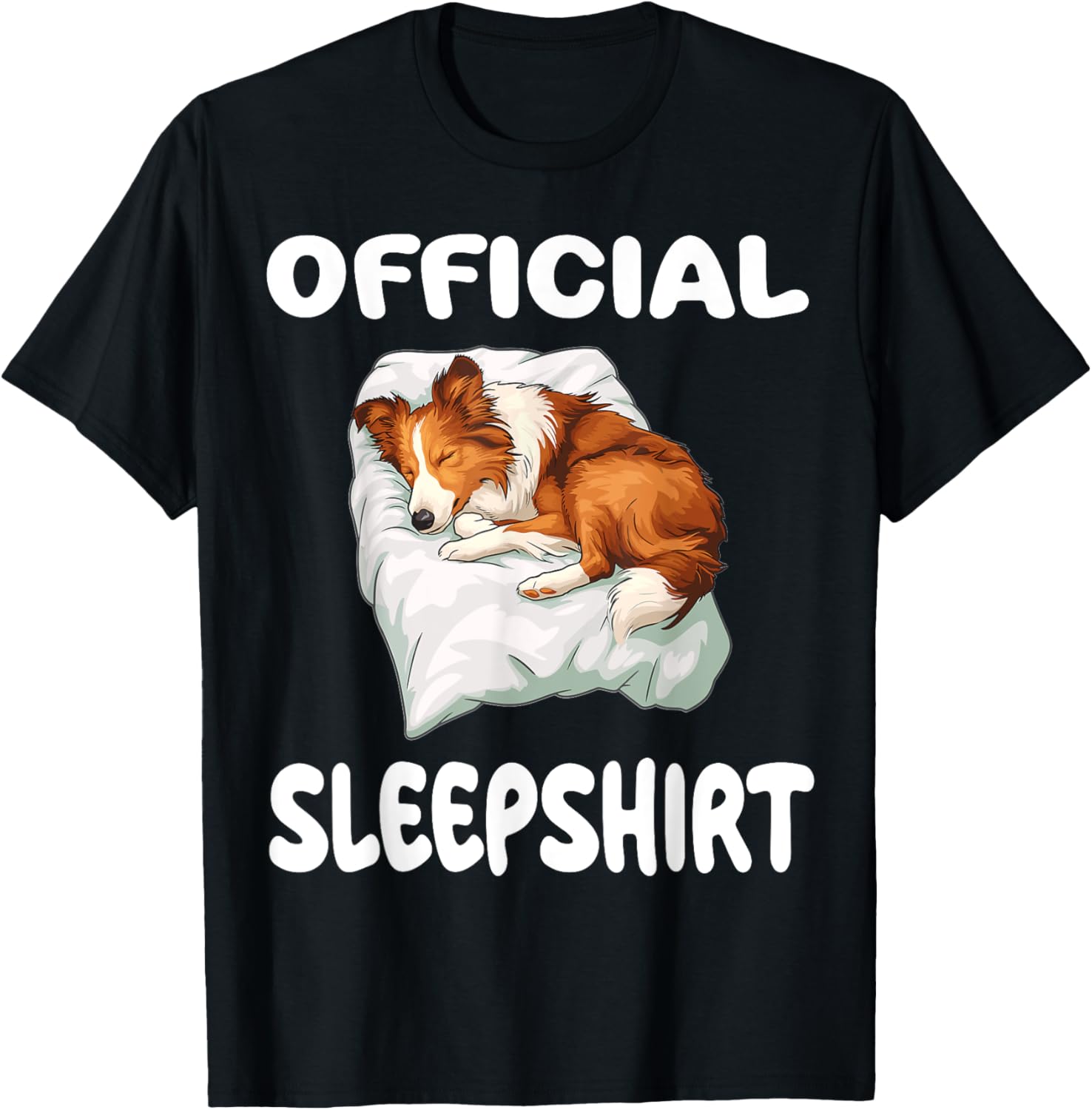 Collie Dog Official Sleepshirt Pajamas Nightgown Men Women Kids T-Shirt - T-Shirt | Black