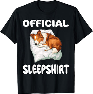 Collie Dog Official Sleepshirt Pajamas Nightgown Men Women Kids T-Shirt - T-Shirt | Black