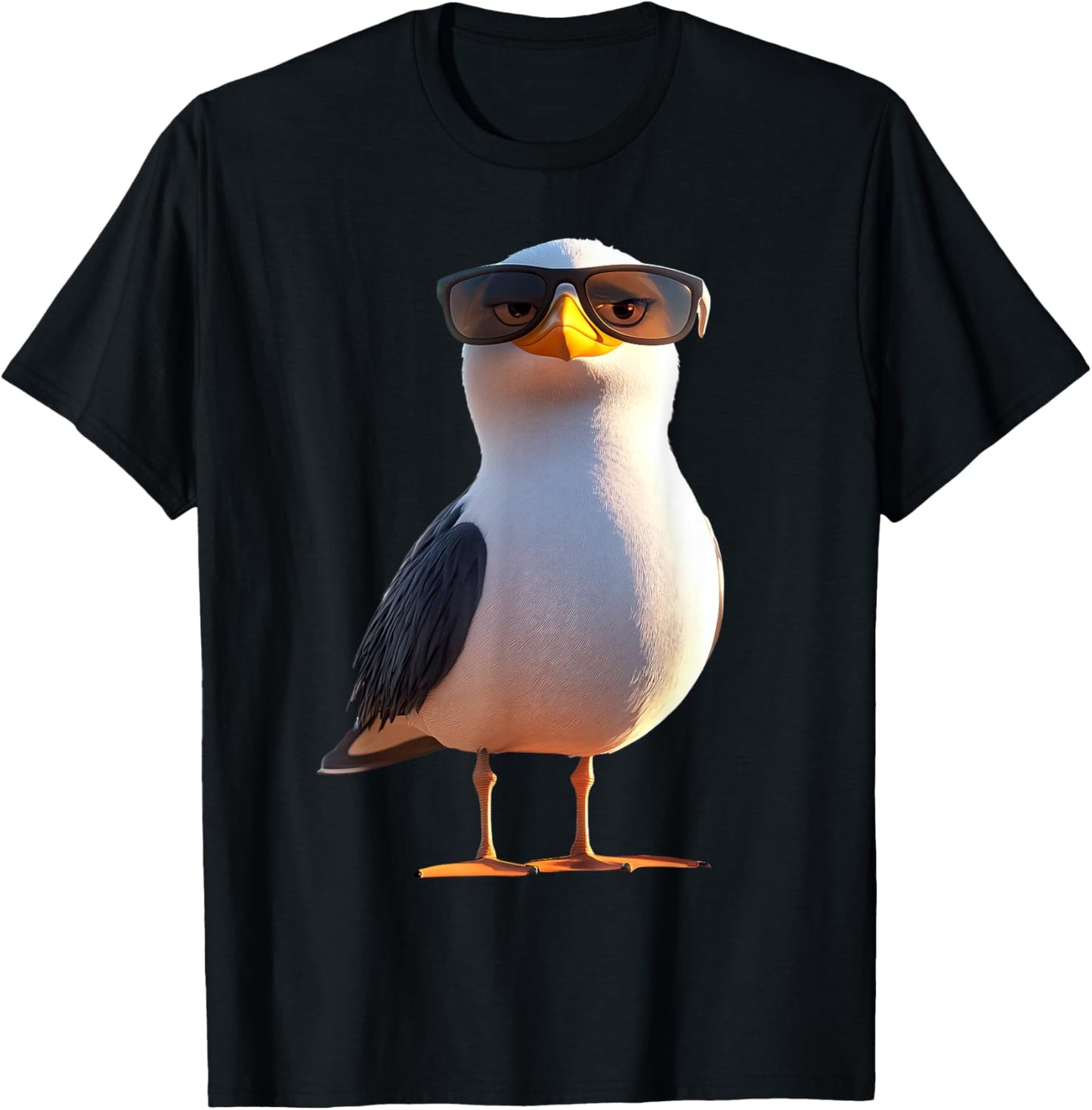 Seagull Beach North Sea Baltic Gull Silver T-Shirt - T-Shirt | Black