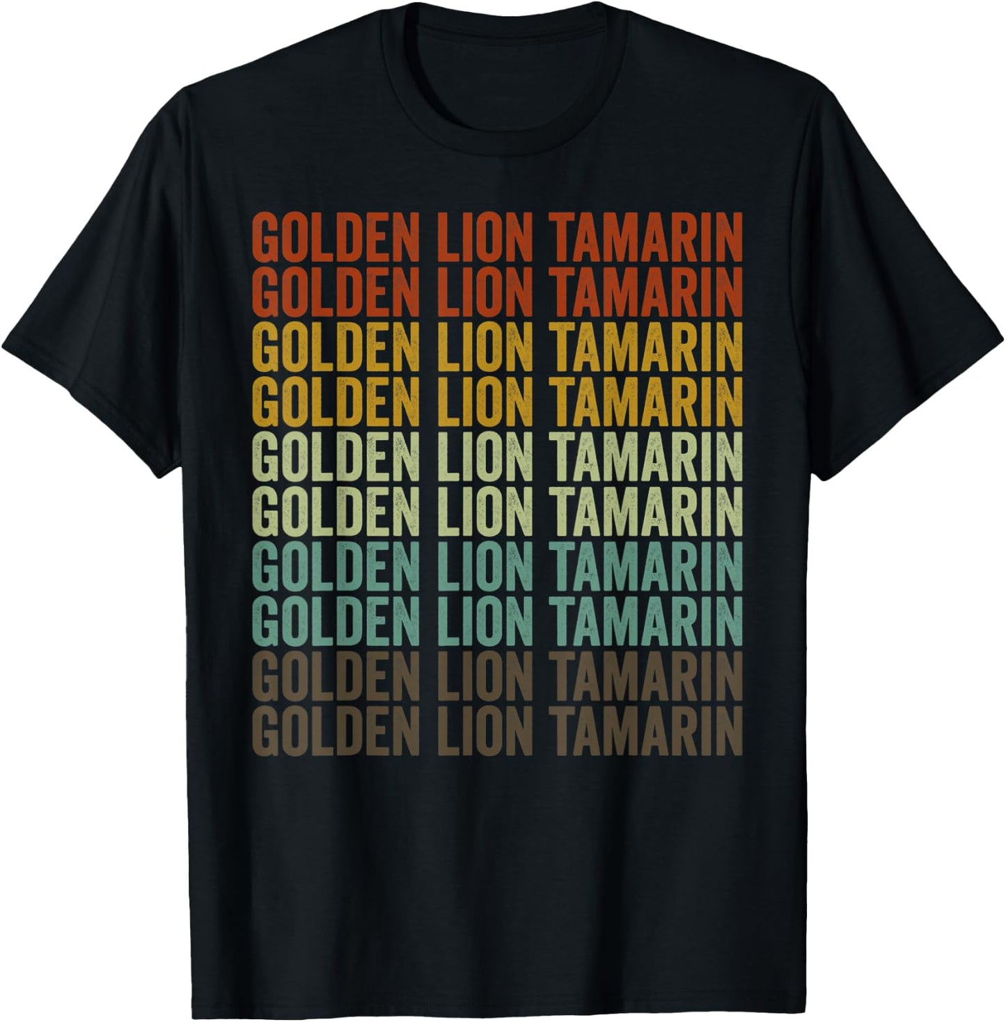Golden Lion Tamarin Retro T-Shirt - T-Shirt | Black