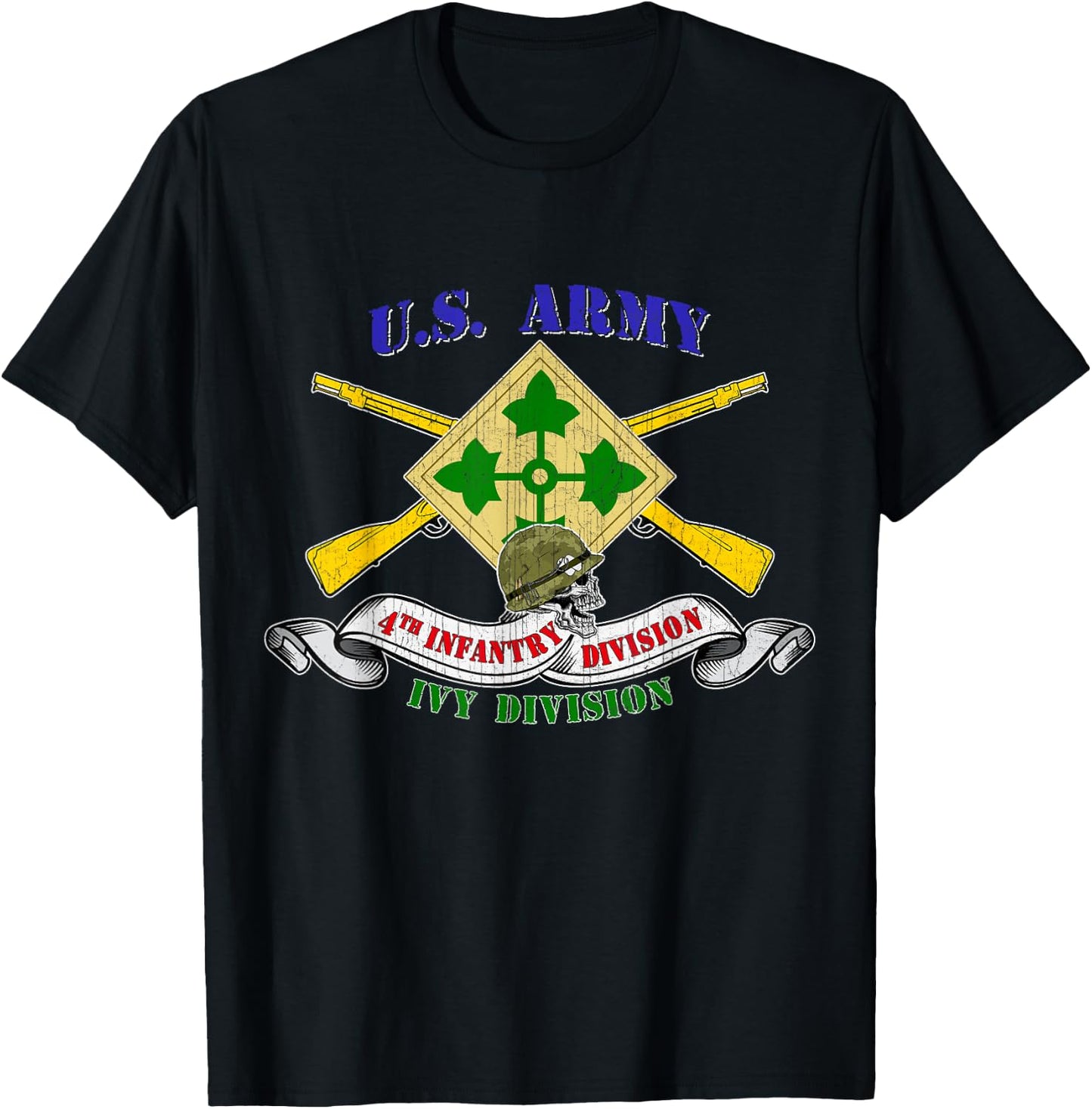 4th Infantry Division 4th ID Ivy Division Fort Carson Gifts T-Shirt - T-Shirt | Black