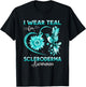 I Wear Teal For Scleroderma Awareness Hummingbird Sunflower T-Shirt - T-Shirt | Black