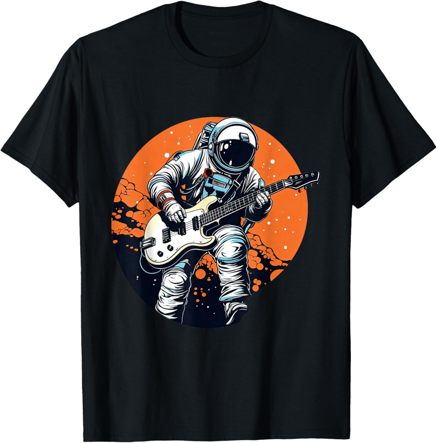 Astronaut Playing The Bass Guitar T-Shirt - T-Shirt | Black
