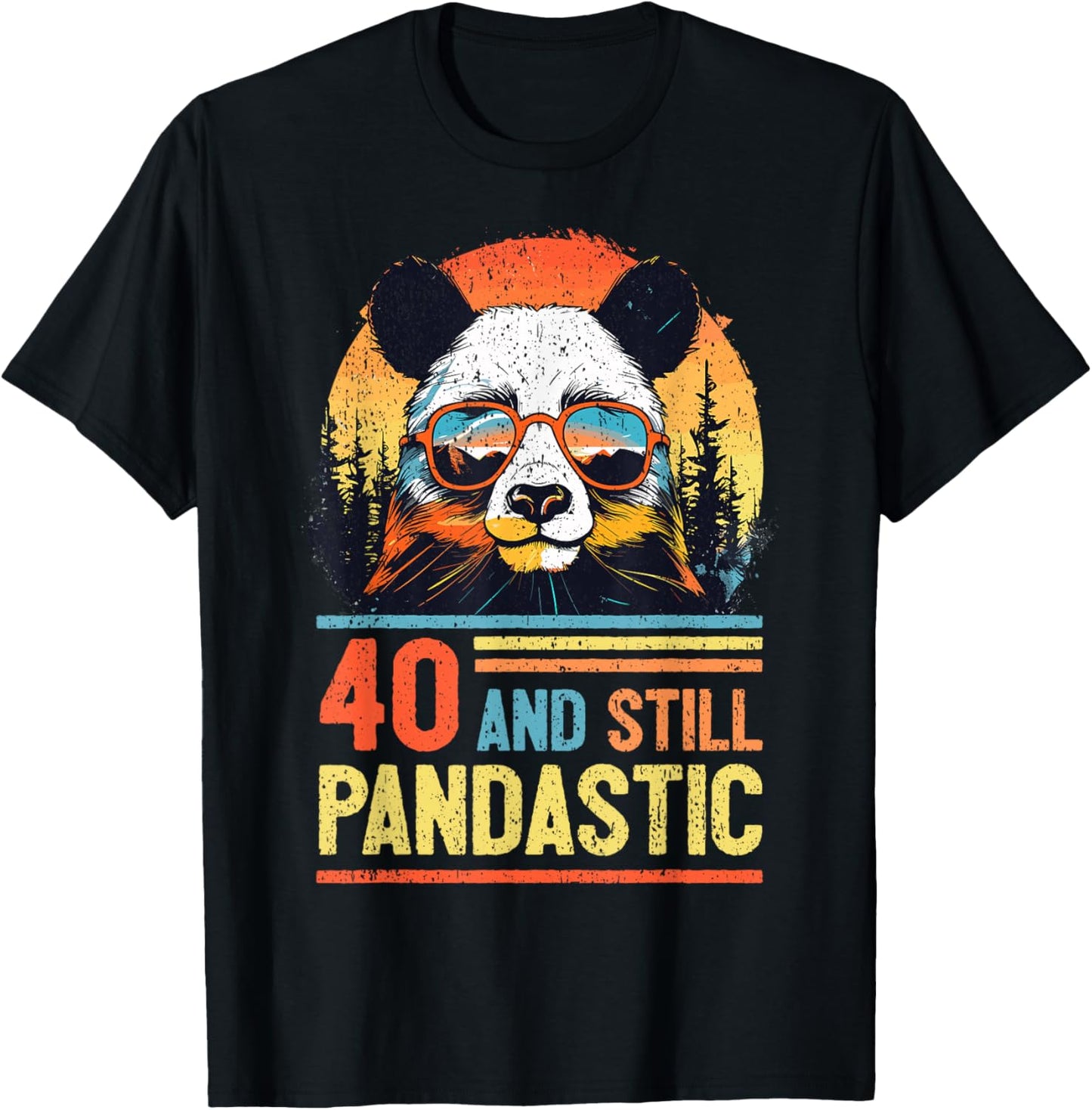 40 Years Old Panda 40th Birthday T-Shirt - T-Shirt | Black