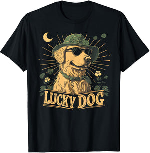 Golden Retriever Dog - St. Patrick's Day Saint Paddy's Irish Women Kids T-Shirt - T-Shirt | Black