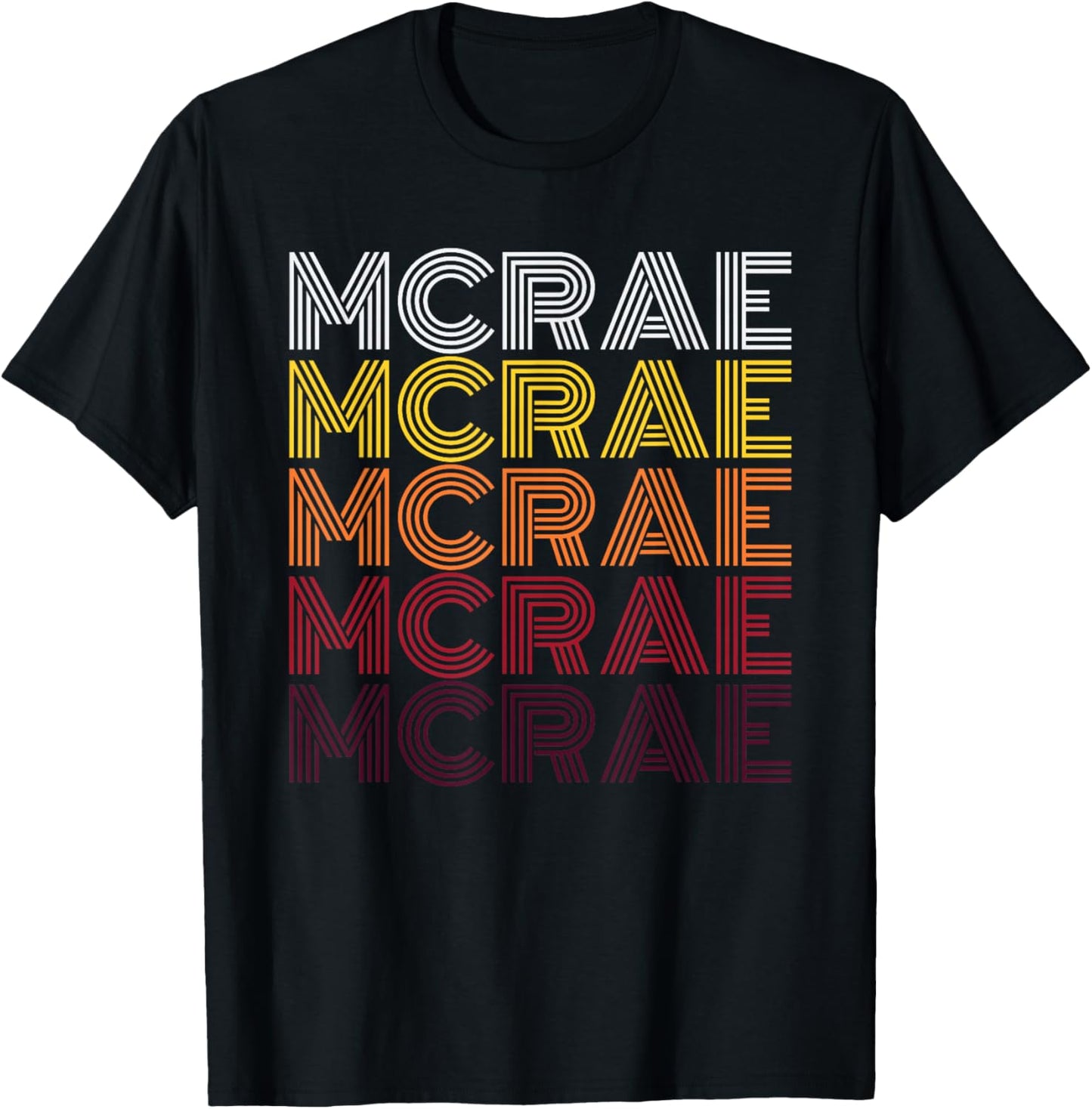 Retro Mcrae First Name Personalized Mcrae 70's T-Shirt - T-Shirt | Black
