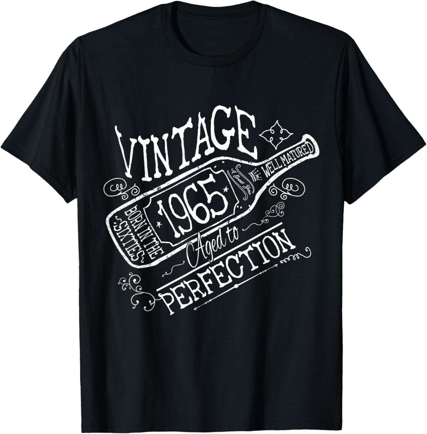 1965 Birthday Wine Lovers Vintage Born in the Sixties T-Shirt - T-Shirt | Black