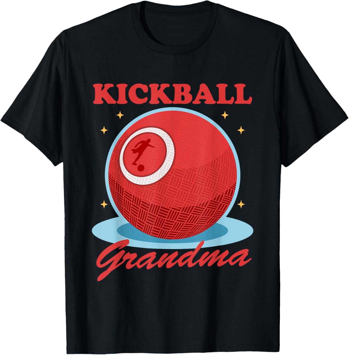 Kickball Grandma | Kickballer Player Kickball T-Shirt - T-Shirt | Black