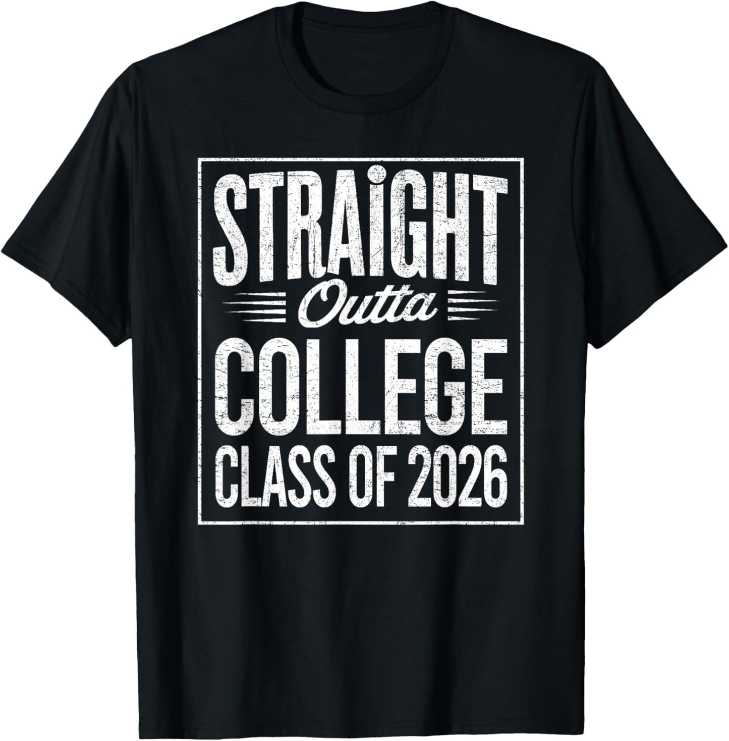 Straight Outta College Graduation Class of 2026 Graduate T-Shirt - T-Shirt | Black