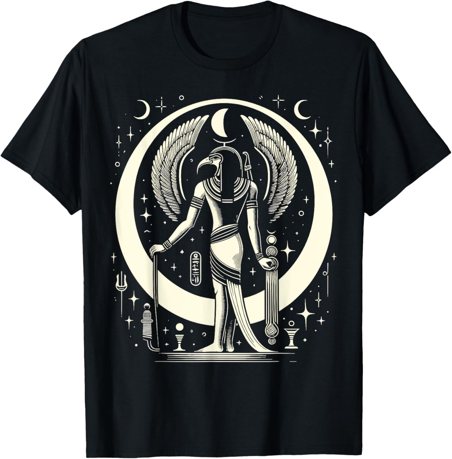 Thoth Egyptian Mythology Diety Ibis Ancient Egypt T-Shirt - T-Shirt | Black