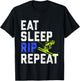 Eat Sleep Rip Repeat Ski Bum Snow Lover T-Shirt - T-Shirt | Black