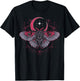 Celestial Moon Moth | Gothic Goth Witch Occult Aesthetic T-Shirt - T-Shirt | Black