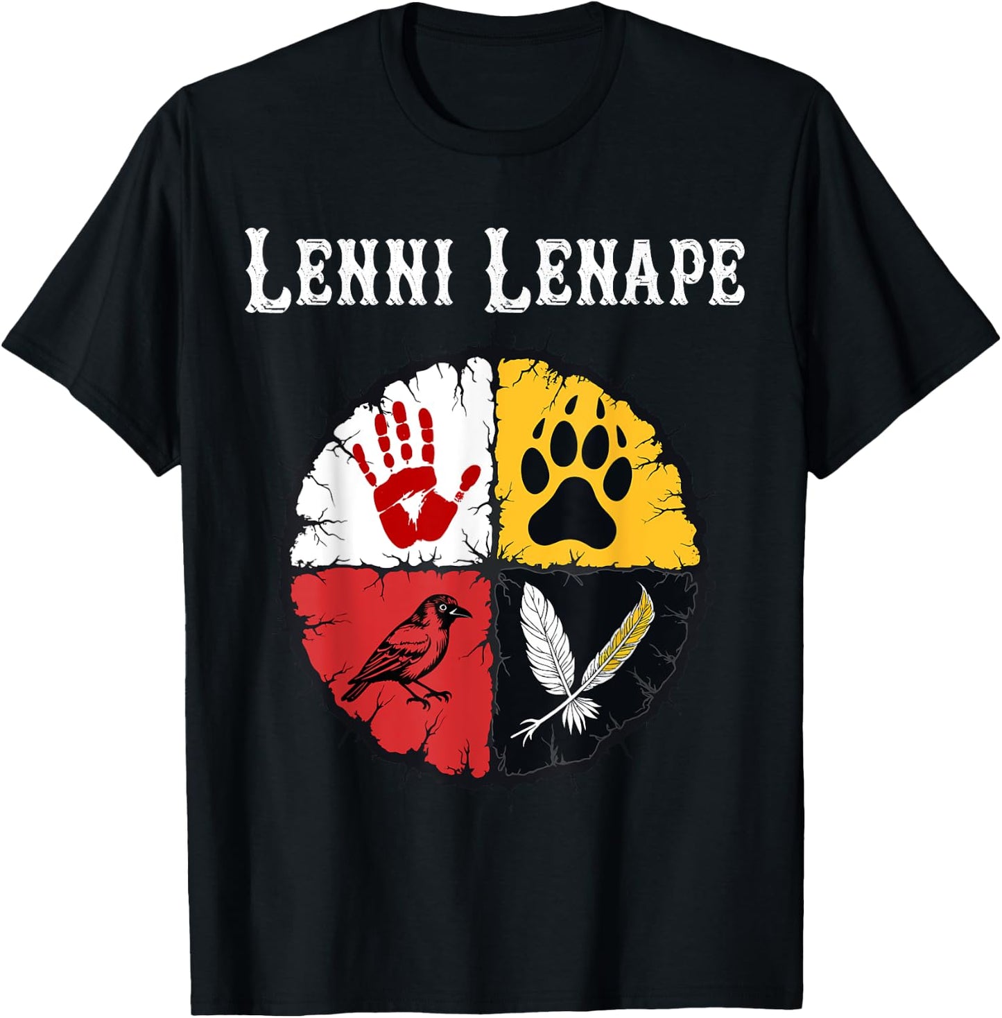 Lenni Lenape Delaware Native American Medicine Wheel T-Shirt - T-Shirt | Black