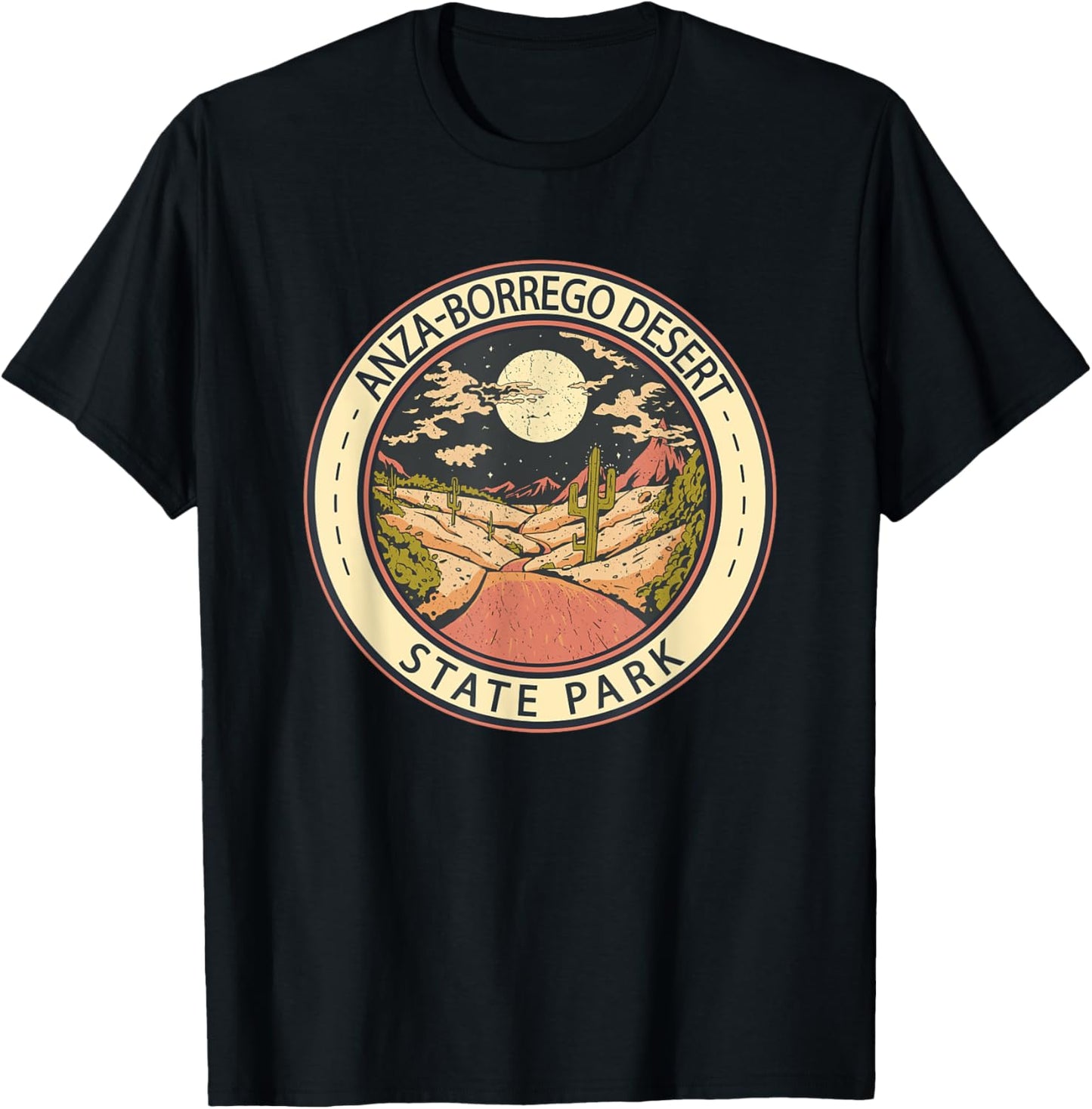 Anza-Borrego Desert State Park California Badge Vintage T-Shirt - T-Shirt | Black