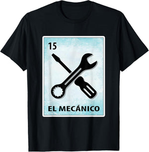 El Mecanico Mexican Mechanic Cards T-Shirt - T-Shirt | Black
