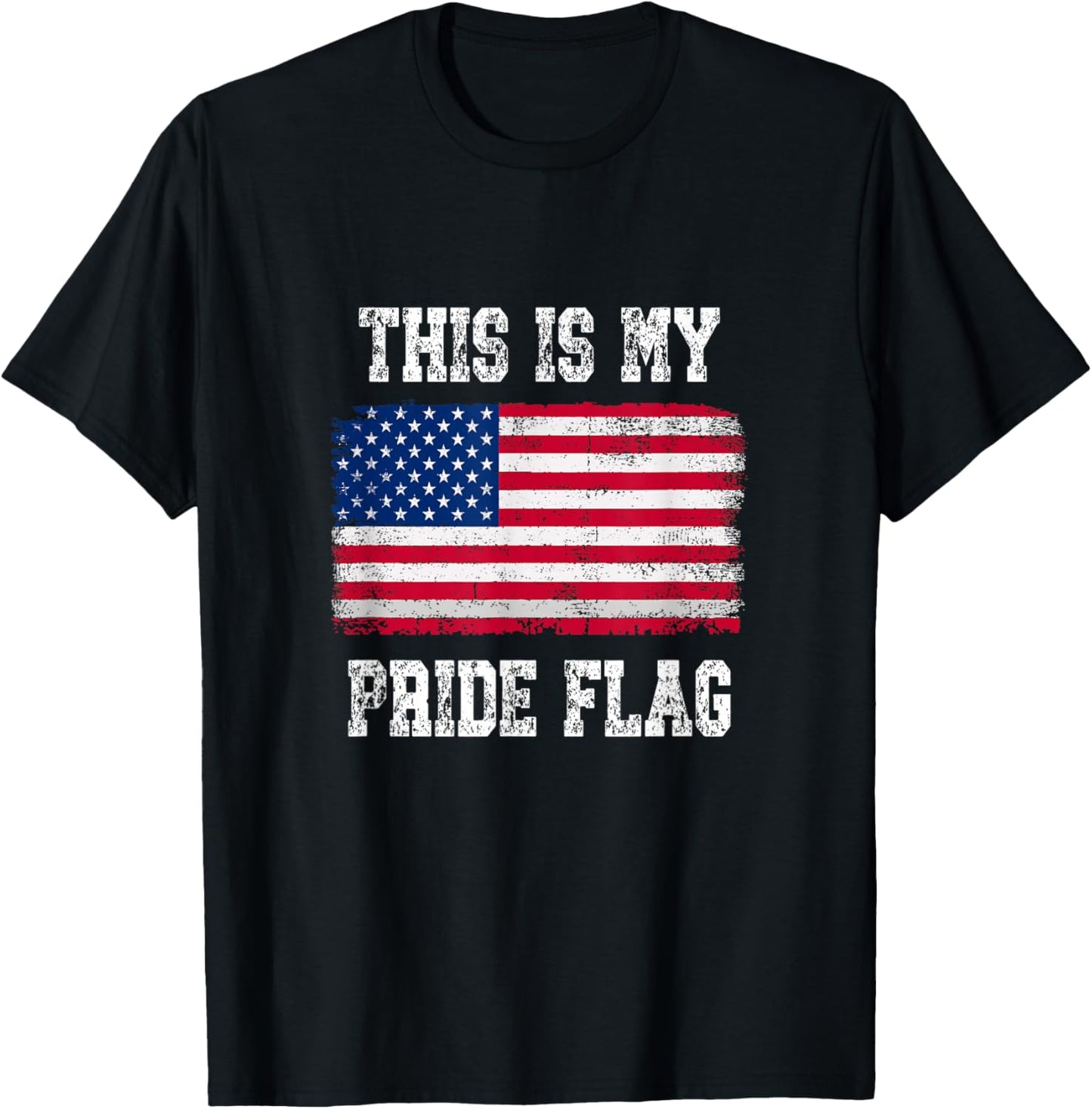 Patriotic American This is My Pride Flag USA T-Shirt - T-Shirt | Black