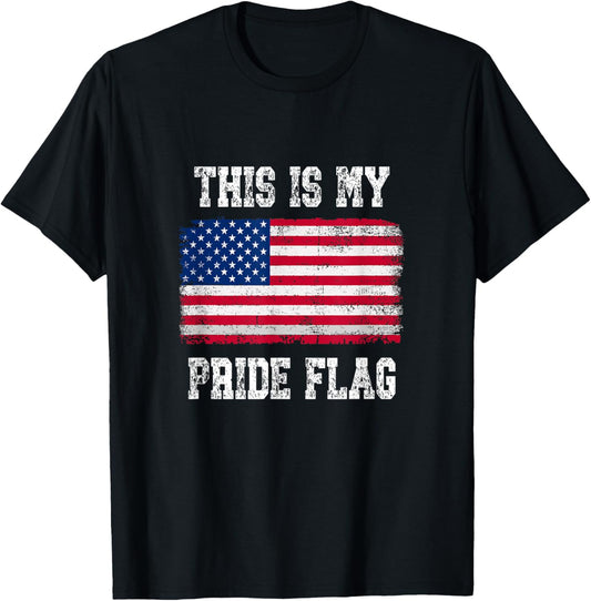 Patriotic American This is My Pride Flag USA T-Shirt - T-Shirt | Black