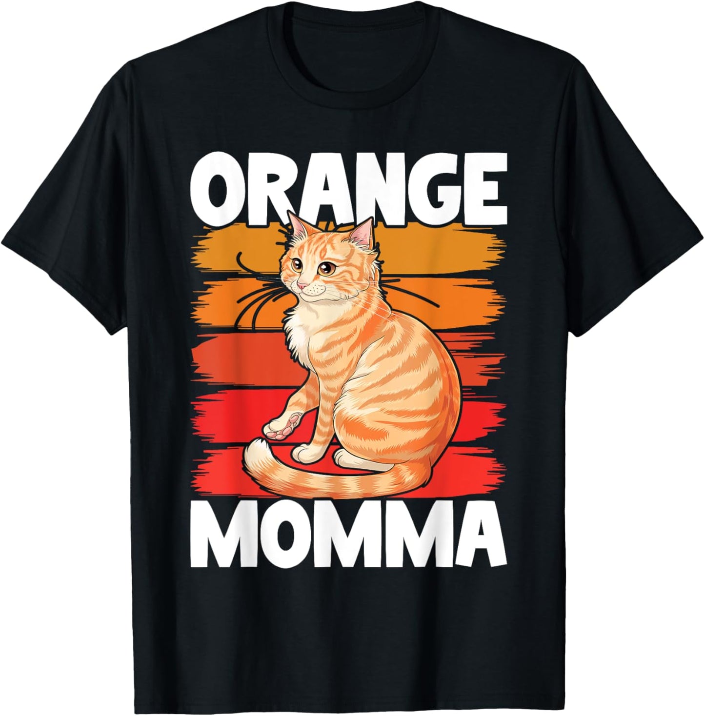 Tabby Cat Orange Cat Mom Orange Momma T-Shirt - T-Shirt | Black