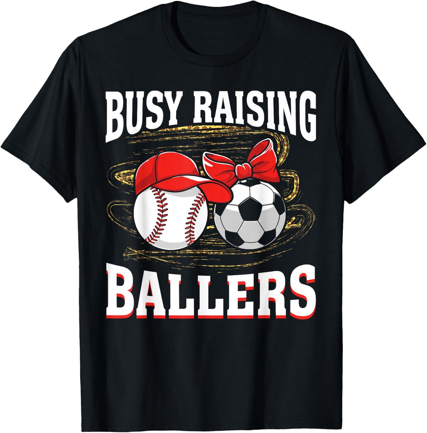 Busy Raising Ballers baseball soccer mom leopard women T-Shirt - T-Shirt | Black