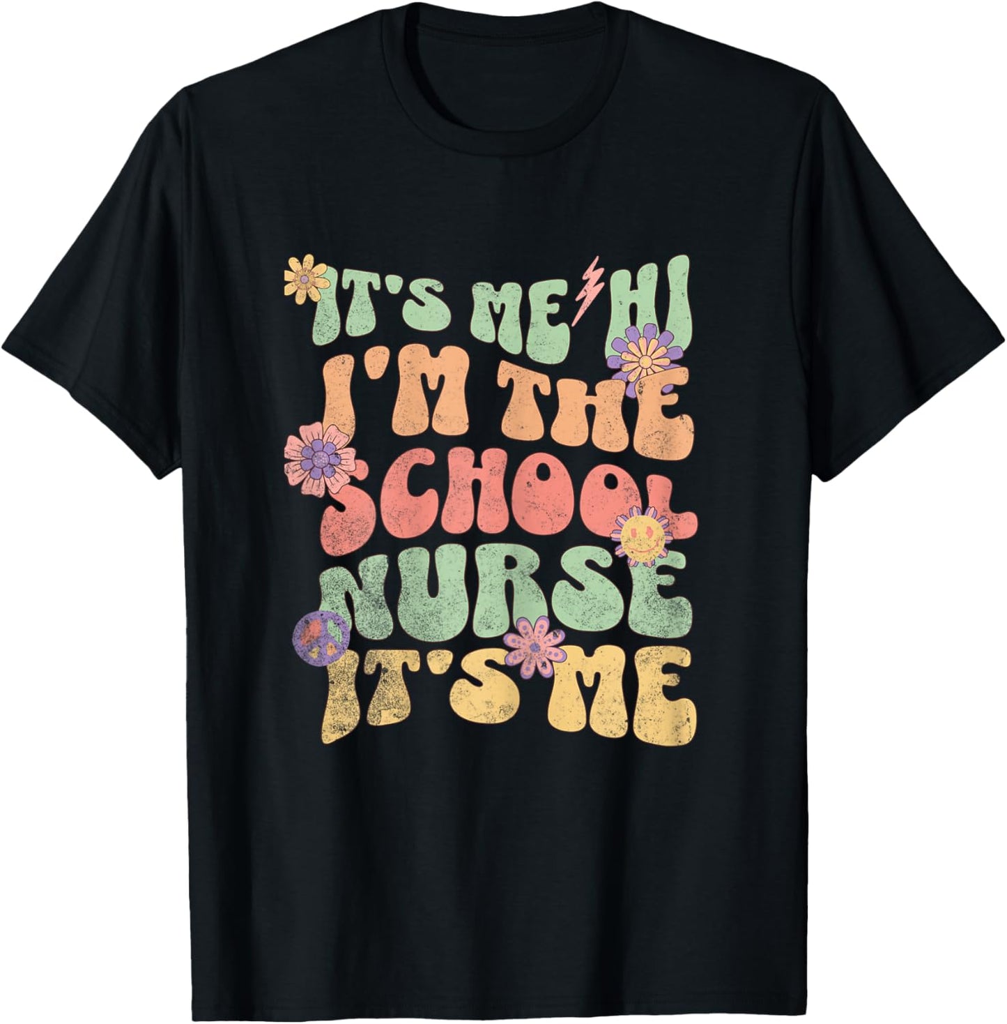 Funny Back To School Nurse It's Me Hi I'm The School Nurse T-Shirt - T-Shirt | Black