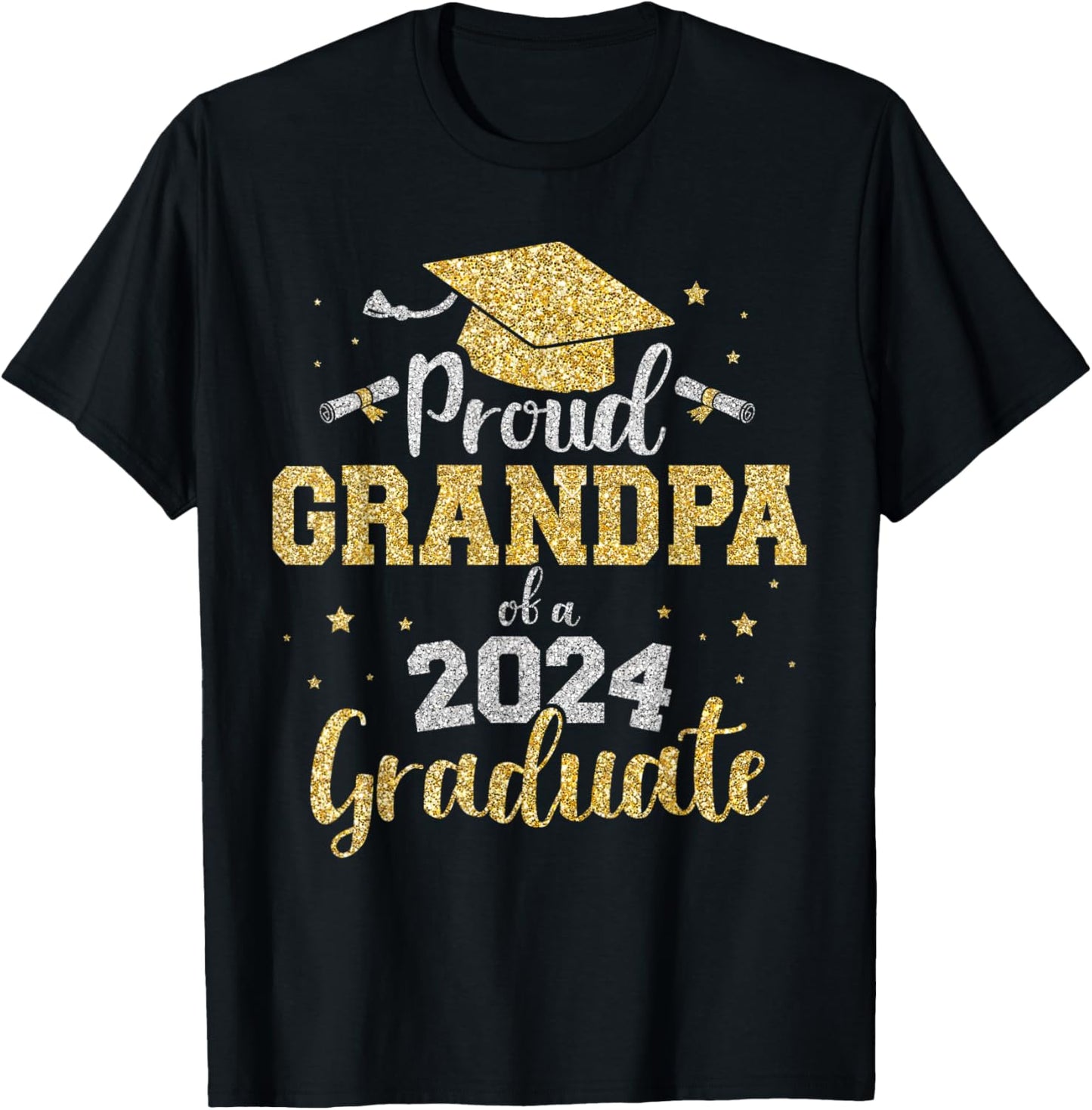 Proud grandpa of a class of 2024 graduate senior graduation T-Shirt - T-Shirt | Black