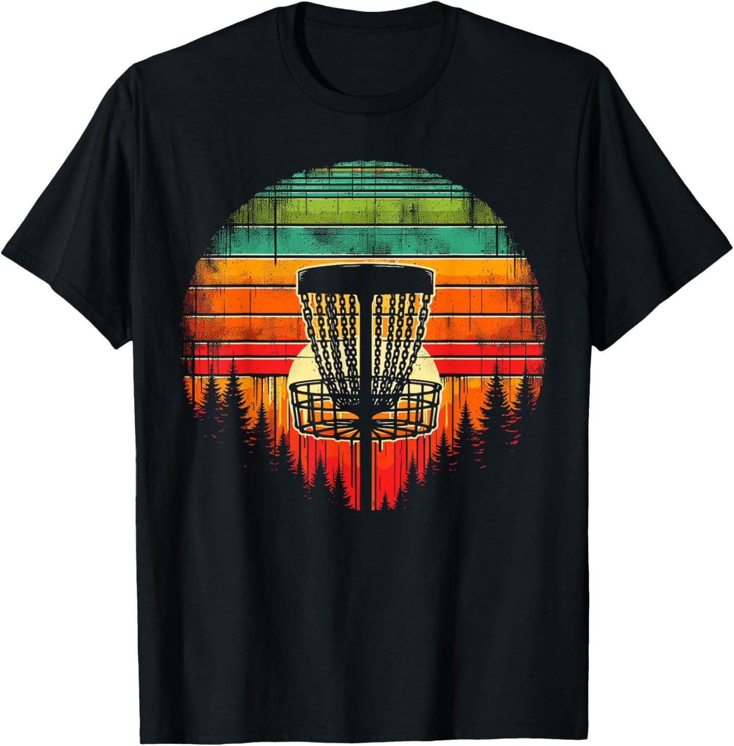 Disc Golfer Colorful Disc Golf T-Shirt - T-Shirt | Black