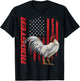 Rooster Chicken American Flag USA Fighting Cock T-Shirt - T-Shirt | Black