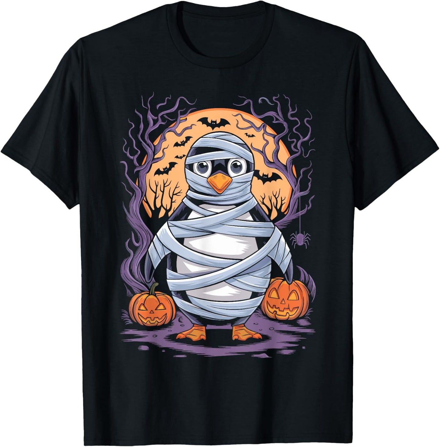 Funny Mummy Penguin Lovers Spooky Halloween Costume T-Shirt - T-Shirt | Black