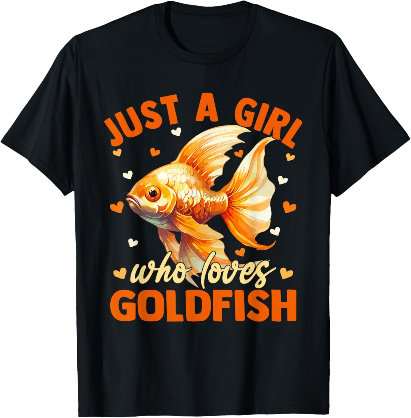 Floral Goldfish Just A Girl Who Loves Goldfish T-Shirt - T-Shirt | Black