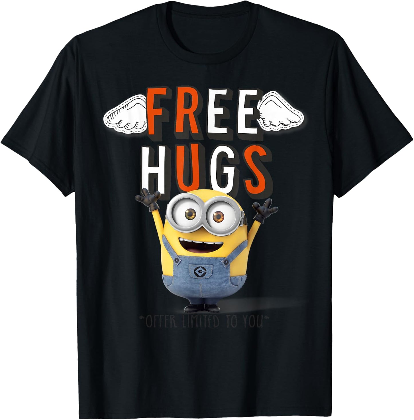 Despicable Me Minions Free Hugs Graphic T-Shirt - T-Shirt | Black