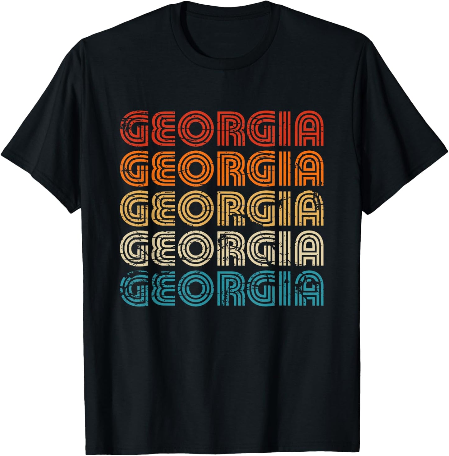 Georgia State Country Retro Vintage Women Youth T-Shirt - T-Shirt | Black
