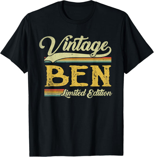 Vintage Ben Name Saying Gifts For Ben Birthday T-Shirt - T-Shirt | Black