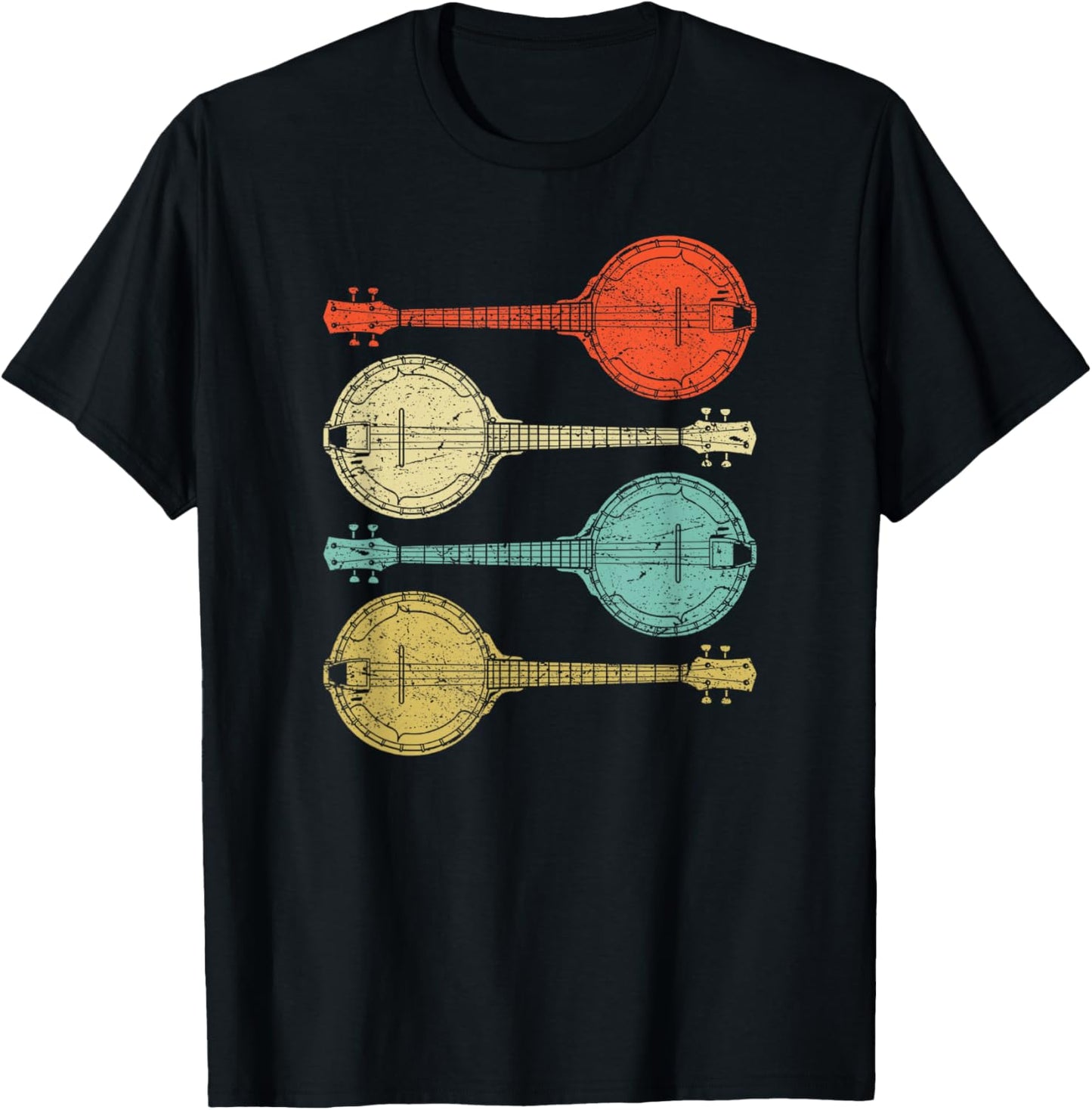 Vintage Banjo Retro Banjo Gift Country Bluegrass music T-Shirt - T-Shirt | Black