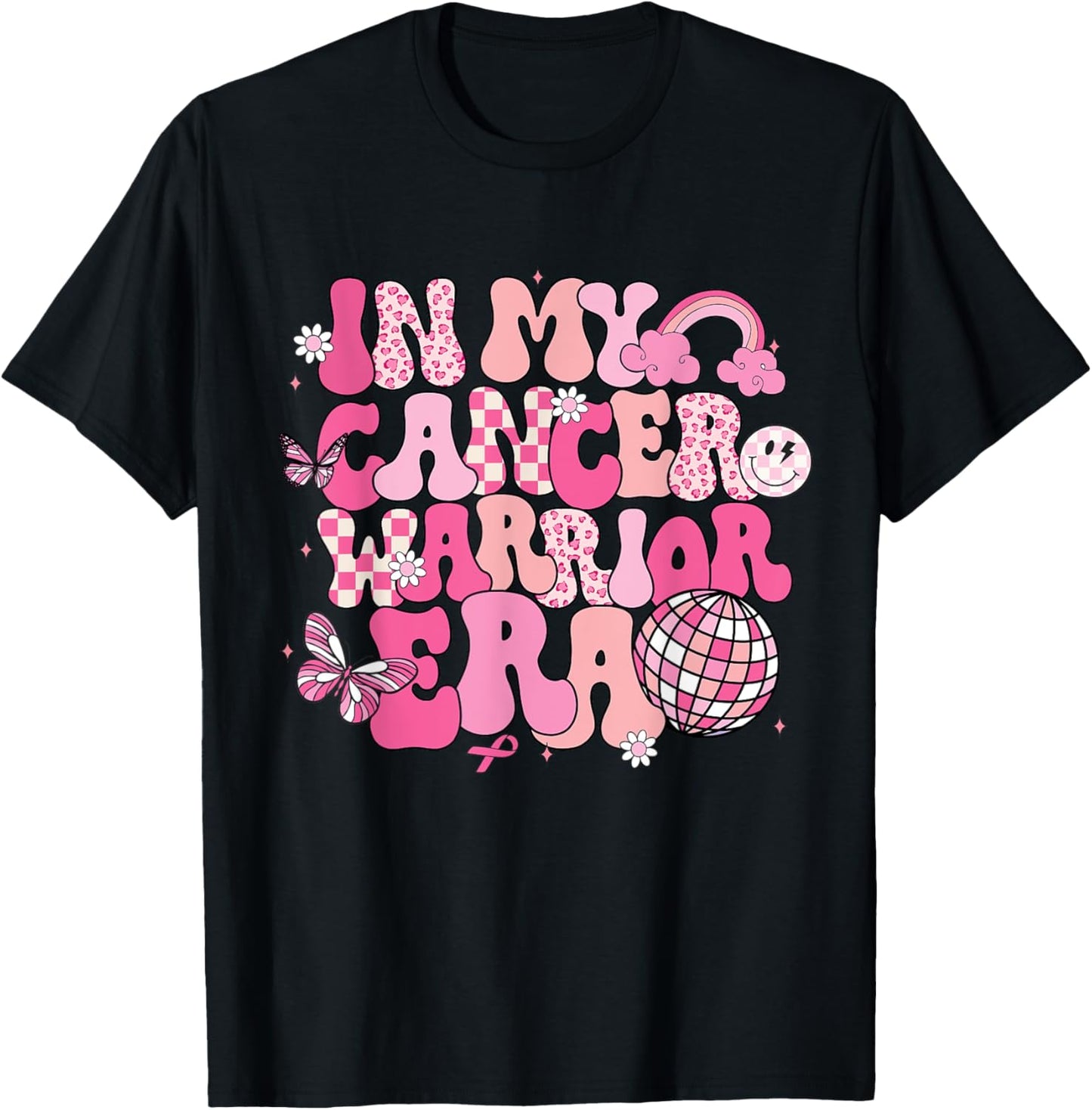 Groovy In My Cancer Warrior Era Breast Cancer Awareness T-Shirt - T-Shirt | Black