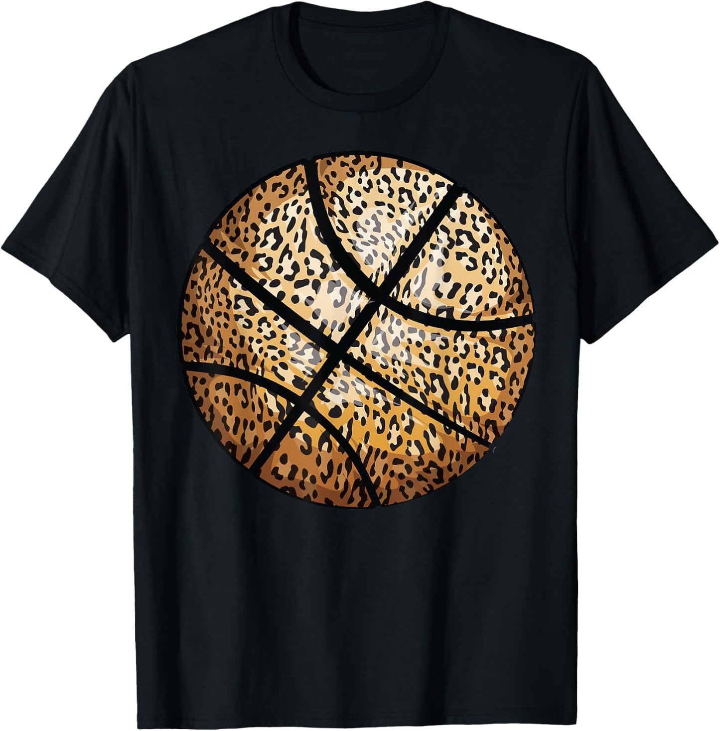 Funny Leopard Print Basketball Gift | Cool Best Team Lovers T-Shirt - T-Shirt | Black