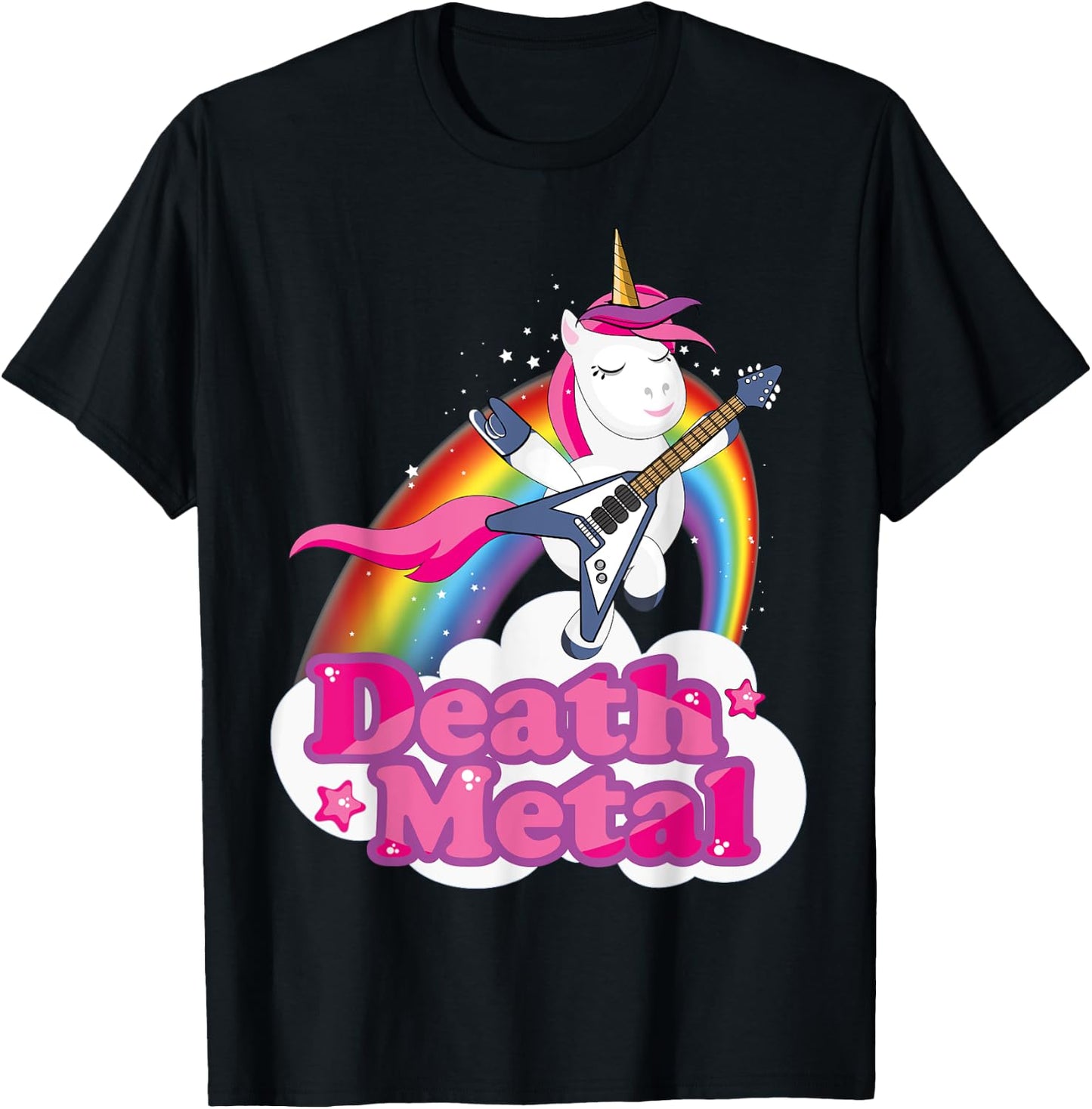 Cutte Heavy Metal Death Metal Unicorn T-Shirt - T-Shirt | Black