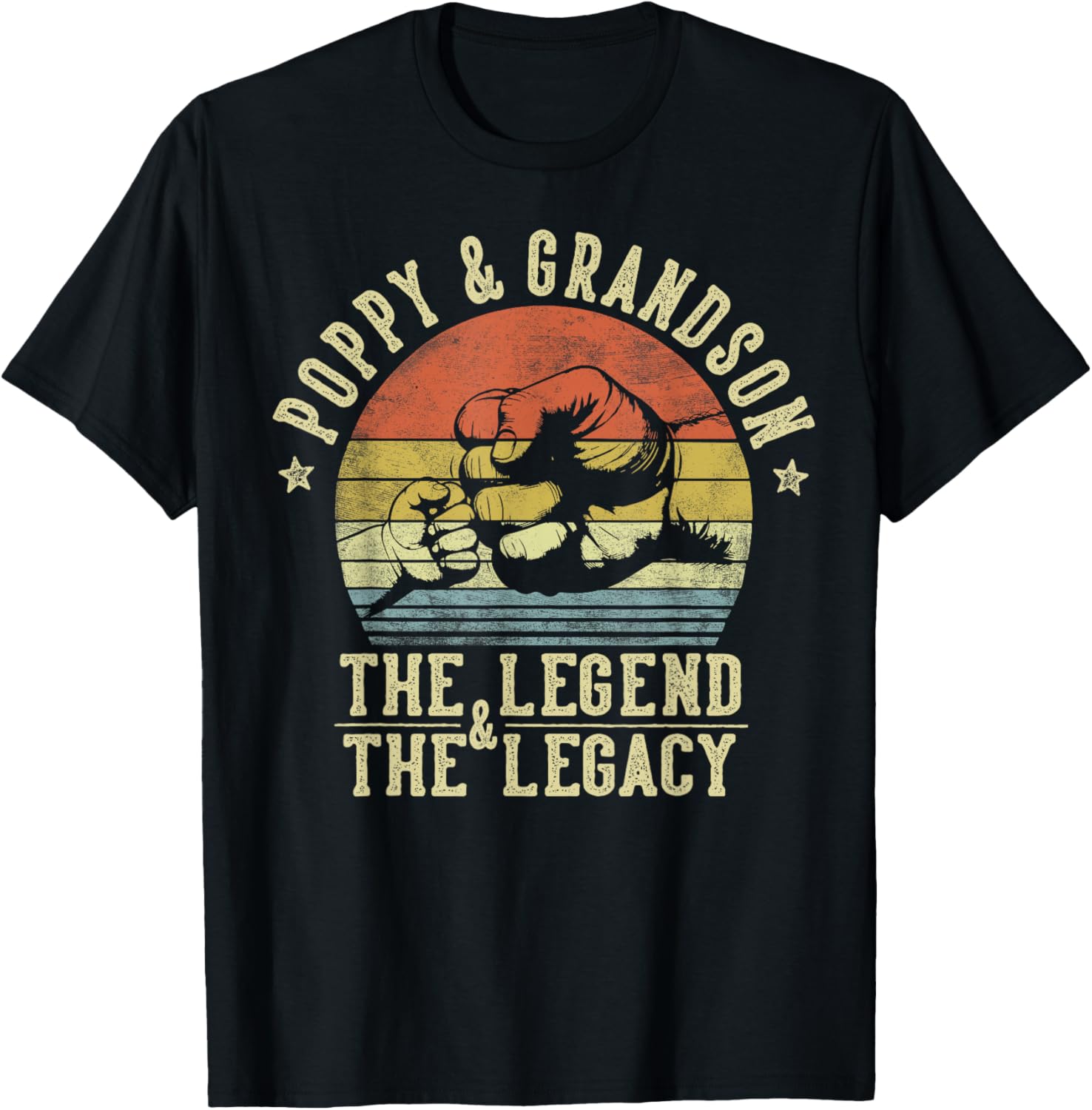 Poppy and Grandson The Legend And The Legacy Gifts Poppy T-Shirt - T-Shirt | Black