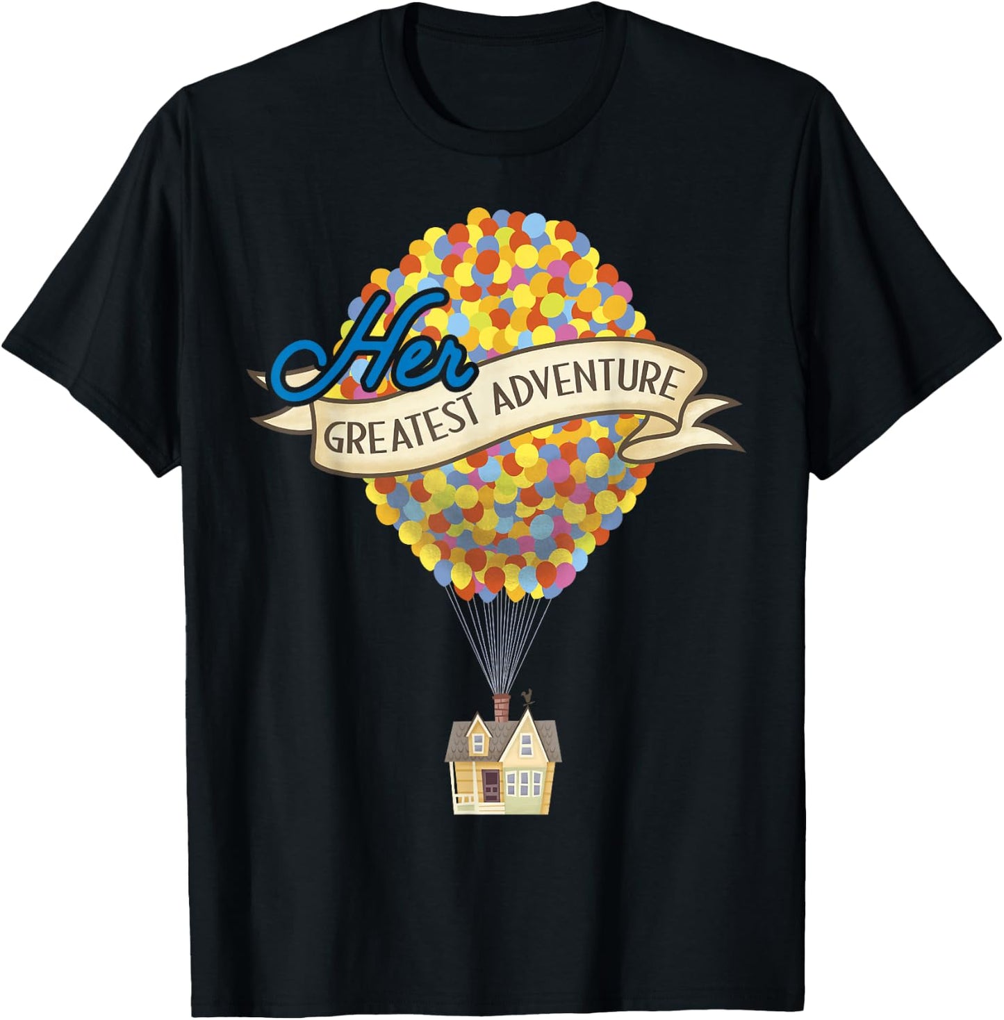 Disney Pixar Up Her Greatest Adventure House Graphic T-Shirt - T-Shirt | Black